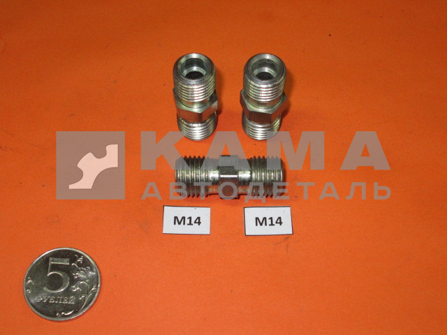 61.переходник-штуцер М14х14 (под 2 трубки Д8) 853975