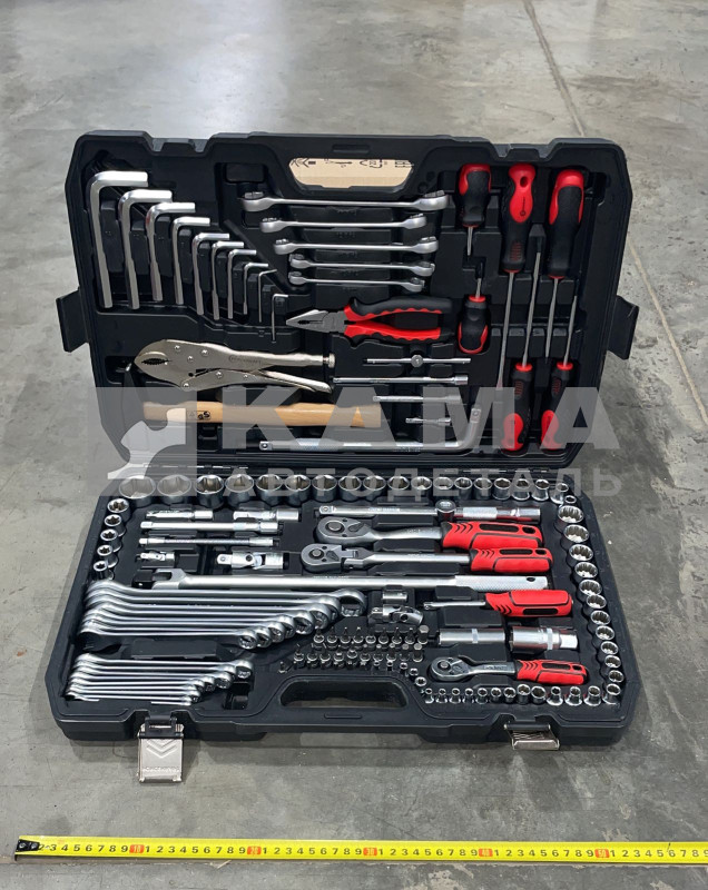 набор инструментов в пластм. боксе (FORCEKRAFT/BAUM) 142 пр. 1/4", 3/8", 1/2"(41421-5)