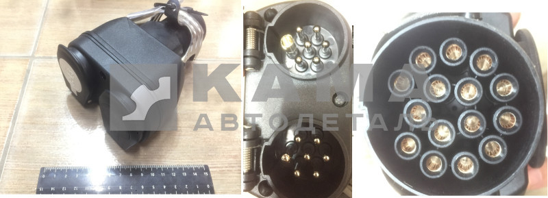 электроразьем адаптер Евро15 конт.+ 2 розетки ст.обр. (ан. "DT" 577060 /"VIGNAL" A10064)