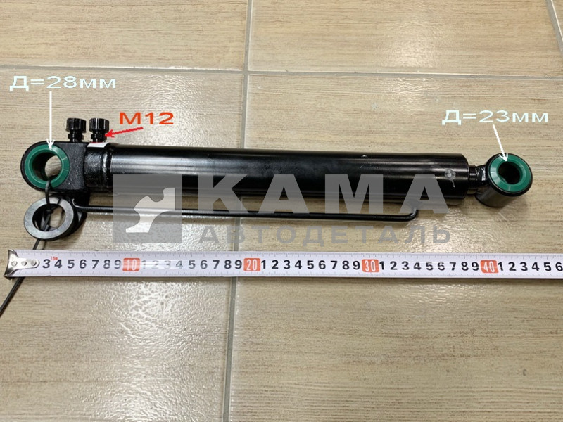 гидроцилиндр МОК DCD2-112734 короткий, 2 штуцера М12 (D23/28 мм)