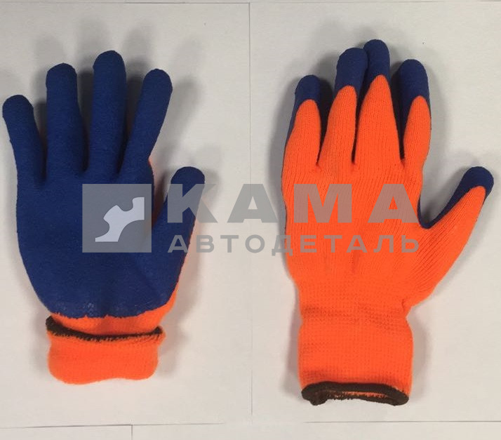 перчатки акрил. утепленные с латексным покрытием Россия