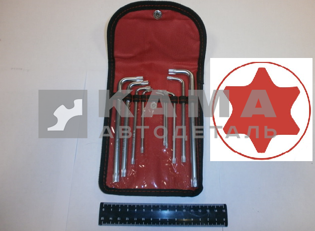 набор ключей имбусовых TORX Tamper, к-т 9 шт.: Т10-Т50, CrV, удлиненные/ЗВЕЗДОЧКА(12313/657188)