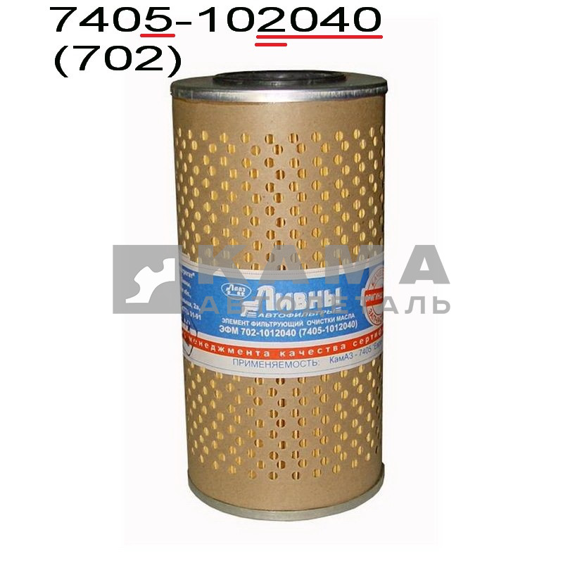 элемент Масляного фильтра КАМАЗ-Евро/МАЗ "С! ПЕРЕГОРОДКОЙ" (г. Ливны) 7405-1012040 (702-1012040)