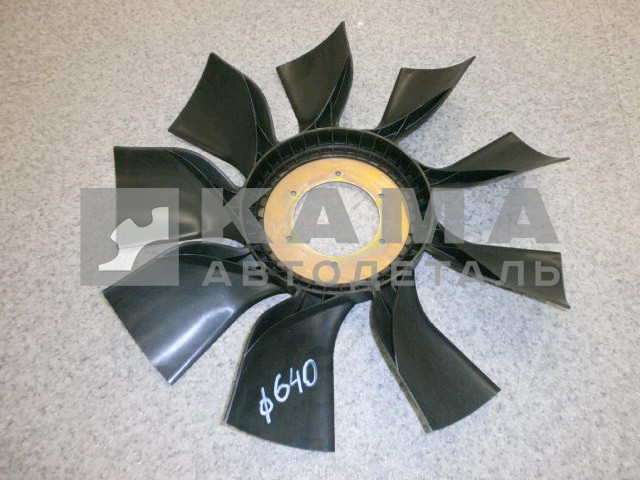 крыльчатка вентилятора Д640 "21-300" (ПЛОСКАЯ ступица) загнут.лопасти, Без обечайки (Cummins)