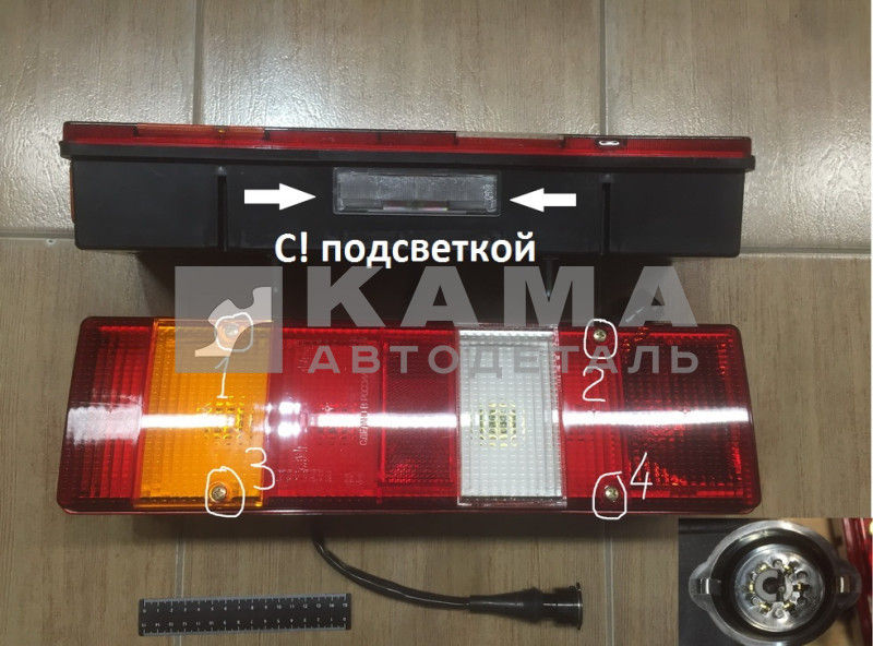 фонарь задний ЕВРО-3 (4 болта) 561.3776А левый С подсветкой (ан.8512.3716-02)