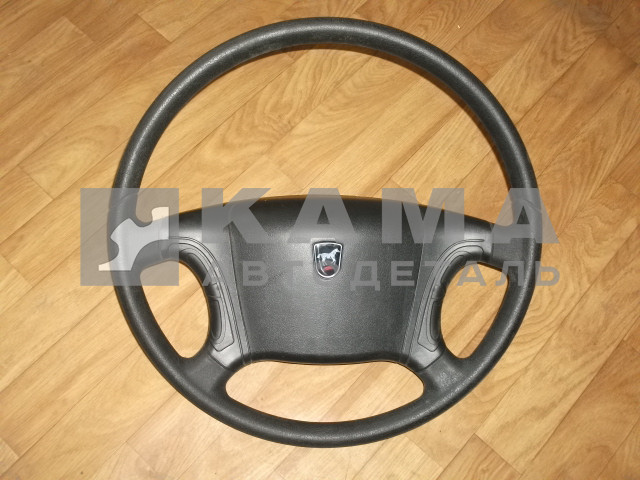 руль ЕВРО с бордачком 4 спицы (Д51см, бОльший, автобус НЕФАЗ) Казань (с "лошадкой")