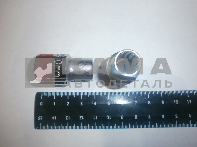 ключ-головка торцевая х10 мм, 12-гранная, CrV, под квадрат 1/2" (13680)