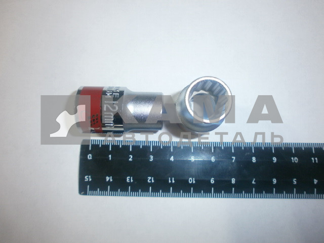 ключ-головка торцевая х12 мм, 12-гранная, CrV, под квадрат 1/2", (13684)