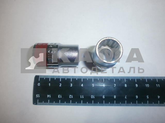 ключ-головка торцевая х13 мм, 12-гранная, CrV, под квадрат 1/2", хром// (13686/354913)