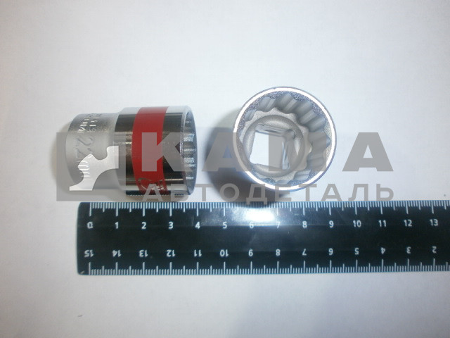 ключ-головка торцевая х22 мм, 12-гранная, CrV, под квадрат 1/2", (13692)