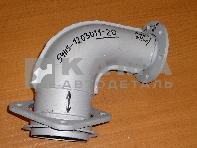 труба приемная - УГОЛ от турбины 6 отв. "УДЛИНЕННЫЙ низ" ЗАВОД (54115-1203011-20)