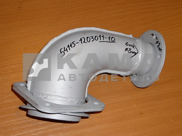 труба приемная - УГОЛ от турбины 6 отв. "СТАНДАРТный" ЗАВОД (54115-1203011-10)