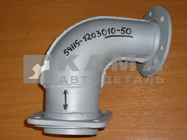 труба приемная - УГОЛ от турбины "Низ УДЛИНЕННЫЙ" ЗАВОД (54115-1203010-50)