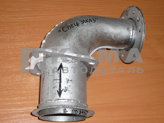 труба приемная - УГОЛ от турбины "Низ СУПЕРудлиненный" с пояском-"спецзаказ" (54115-1203010-60)