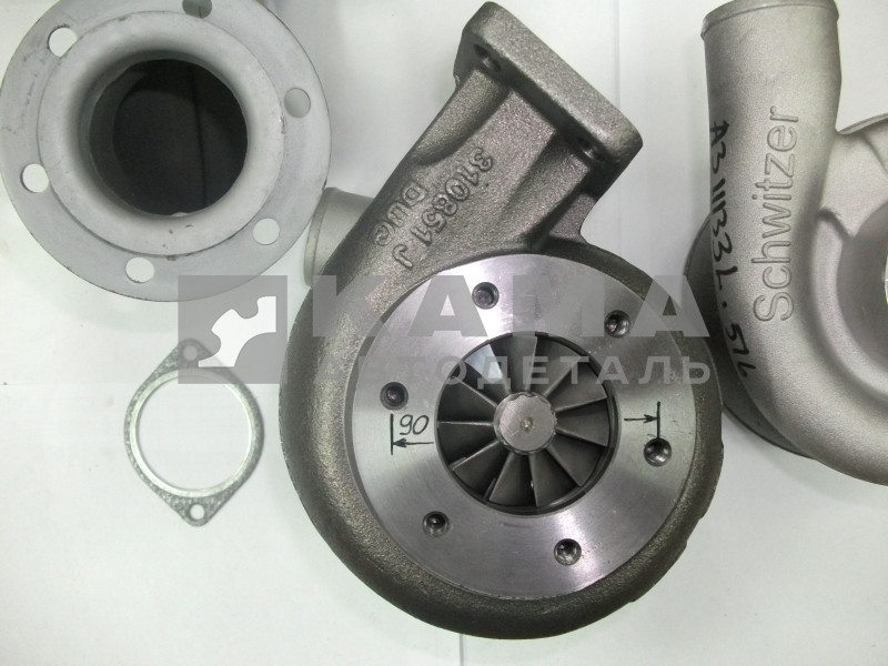 ТурбоКомпрессор Schwitzer Е-2 S2B-314450 Правый ОРИГИНАЛ (6 шпилек М8, Д90мм)