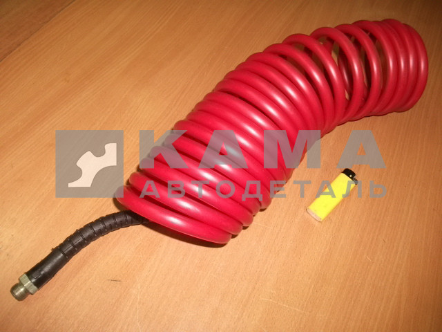 шланг прицепа воздушный СПИРАЛЬНЫЙ, штуцера М16хМ16 (ДЕШЕВЫЙ, красный или желтый, длинный) 1шт