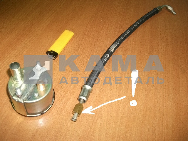 шланг указателя давления воздуха (в кабину под манометр, Желтая гайка, угловой, L44см) 5320-3830400