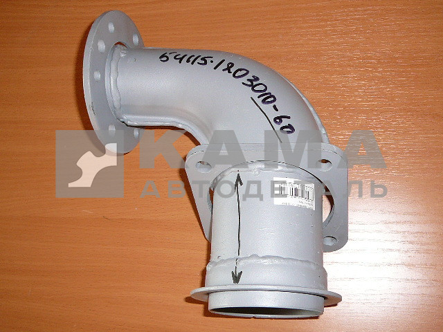 труба приемная - УГОЛ от турбины "Низ СУПЕРудлененный" с пояском ЗАВОД (54115-1203010-60)