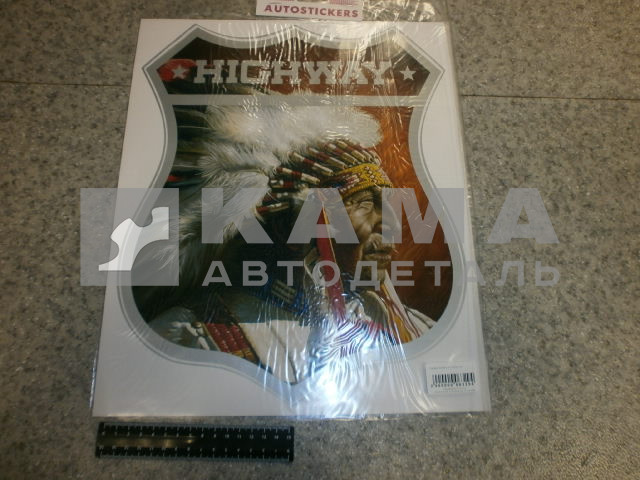наклейка "HIGHWAY индеец" №2 (32х40 см)