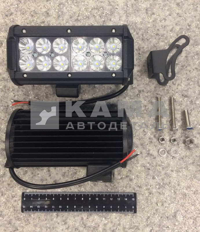 противотуманка СВЕТОДИОД. 12 LED D-36 (метал. двухрядная, белая)