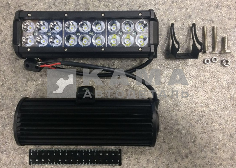 противотуманка СВЕТОДИОД. 18 LED D-54 (метал. двухрядная, белая)