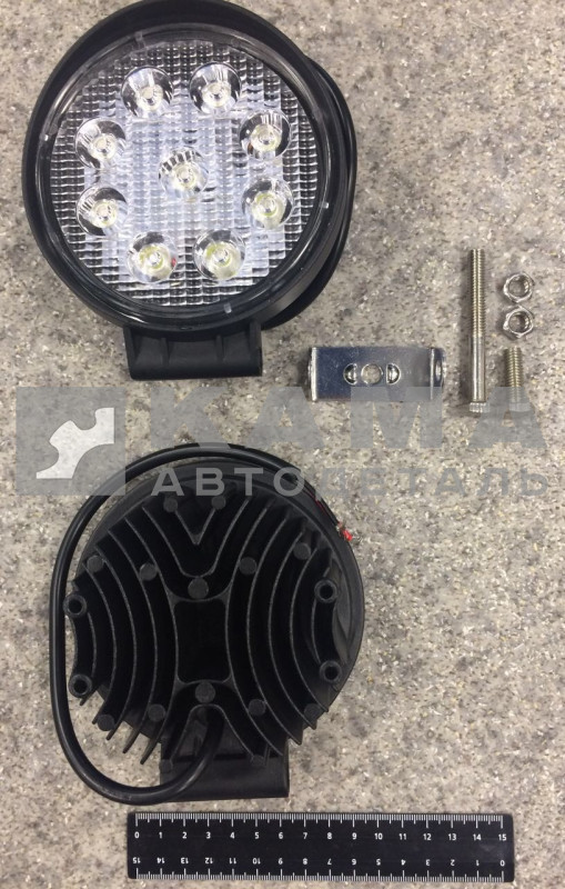 противотуманка СВЕТОДИОД. 9 LED 27W CR-WE 0903R (метал. круглая, белая)