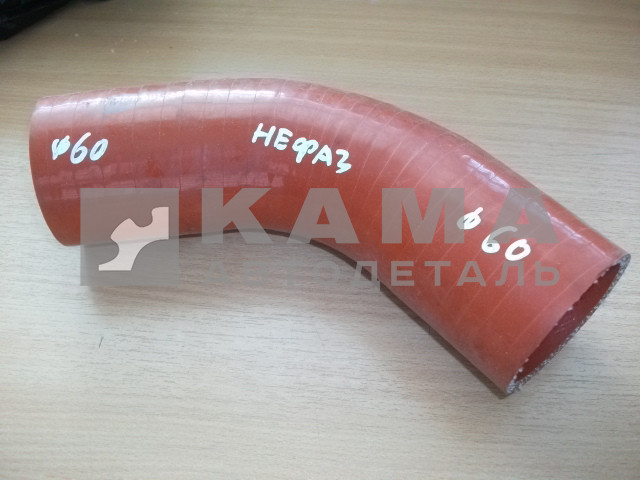 патрубок радиатора НЕФАЗ/МАЗ 1303024-01-5297 угловой Д60 СИЛИКОН красный/синий