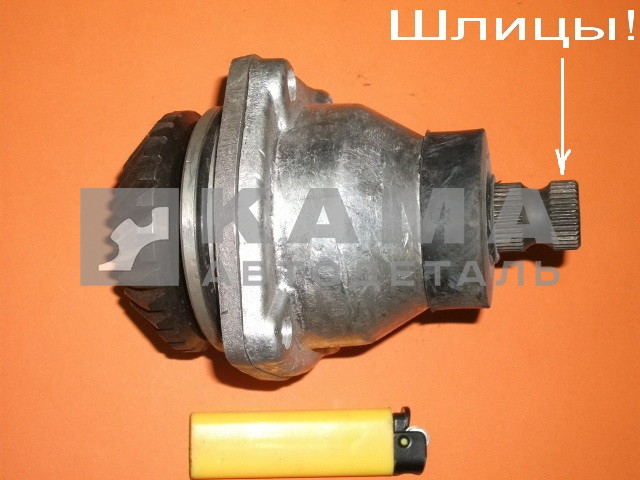 вал (шестерня) углового редуктора ГУРа 4310-3401736 (шлицевой) в сборе с крышкой