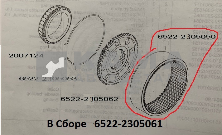 Шестерня колесного редуктора Перед. моста 6522-2305050 (ПАО КамАЗ)