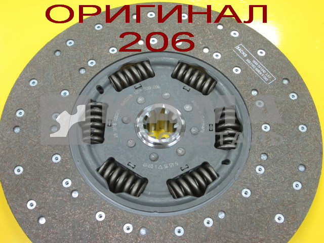 диск сцепления ведомый "206" "SACHS"-Оригинал (под КПП-154 / ZF9S / Fast Gear) 1878 000 206; 1849351009