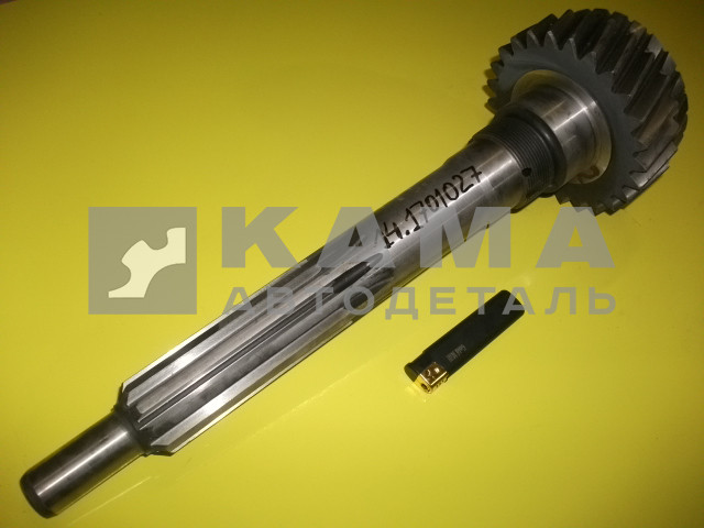 вал КПП первичный 14.1701030 (027) ст.обр. (длинный с"Шестерней") ОАО КамАЗ