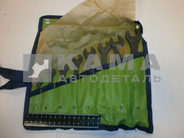 набор ключей комбинированных, 6-19 мм., к-т 8 шт., CrV, фосфат, ГОСТ 16983 // СИБРТЕХ (15473)