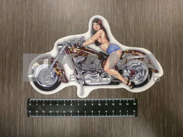 наклейка "MOTO GIRL ПЛАМЯ" (13х20 см) полноцветная
