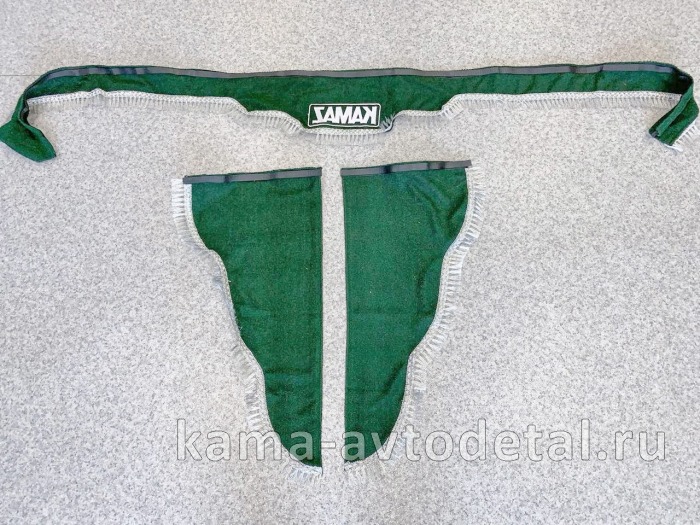 шторы К-Т из 2-х: ЗЕЛЕНЫЕ (Вышивка!) Лобового+Бокового стекла "КамА" 20012