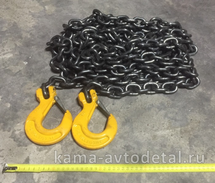 стяжка груза цепь с 2-мя крюками D-10 мм., 8м, 3.15-12.6т. (1СЦ 3,15) бол. 