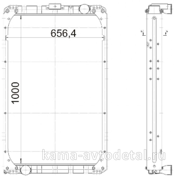 радиатор основной КАМАЗ ан. 5480Ш-1301010 4-х рядный (медный) 5480Ш-1301010Э