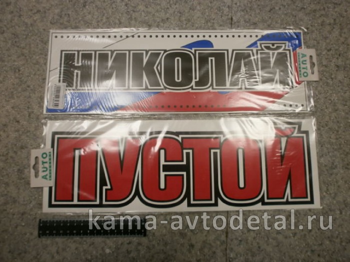 табличка "НИКОЛАЙ+ПУСТОЙ" (14х42 см) пластик 
