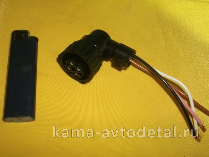 разъем электропроводки ЕВРО-3 4 клемм Угловой (закручивающийся, "ГАЙКА" с проводами)АХ-5231 СЦБ4Р