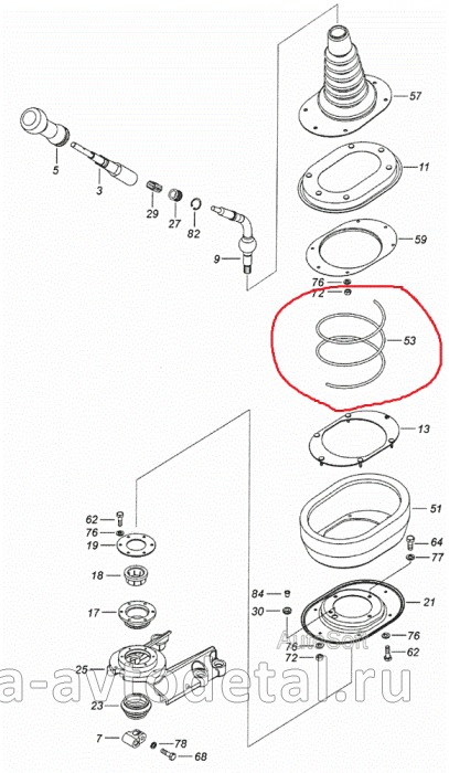 пружина Кулисы ЕВРО - уплотнителя люка 53205-5130018 53205-5130018