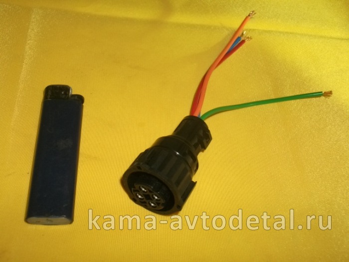 разъем электропроводки ЕВРО-3 4 клемм Прямой (закручивающийся, "ГАЙКА" с проводами)АХ-522 СЦБ-4