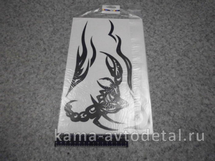 наклейка "СКОРПИОН" к-т из 2-ух на 2 стороны (35х46 см) цвет черный, на форточки 