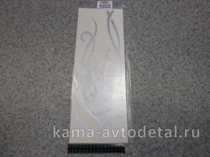 наклейка "ДЕВУШКА" №1 к-т из 2-ух на 2 стороны (18х48 см) цвет серебристый, на форточки 