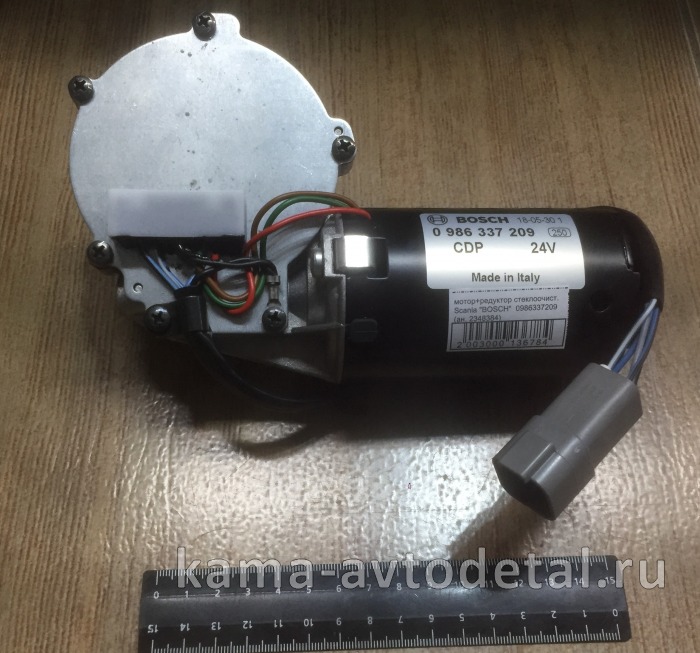мотор+редуктор стеклоочист. Scania "BOSCH" 0986337209 (ан. 2348384) 0986337209