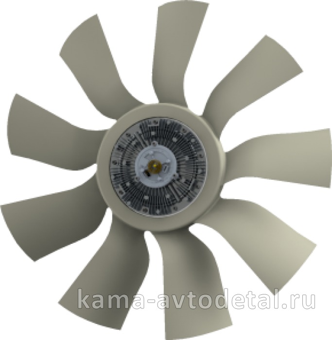 крыльчатка вентилятора Д640 "21-407" ВСБОРЕ С МУФТОЙ,"Технотрон",загнут.лопаст,Без обечайки Cummins 21-407