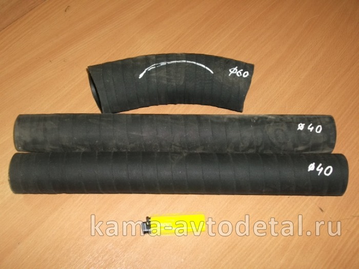 патрубки радиатора МАЗ к-т 3шт (2дл.1кривой) (Волжск) (РТИ) 