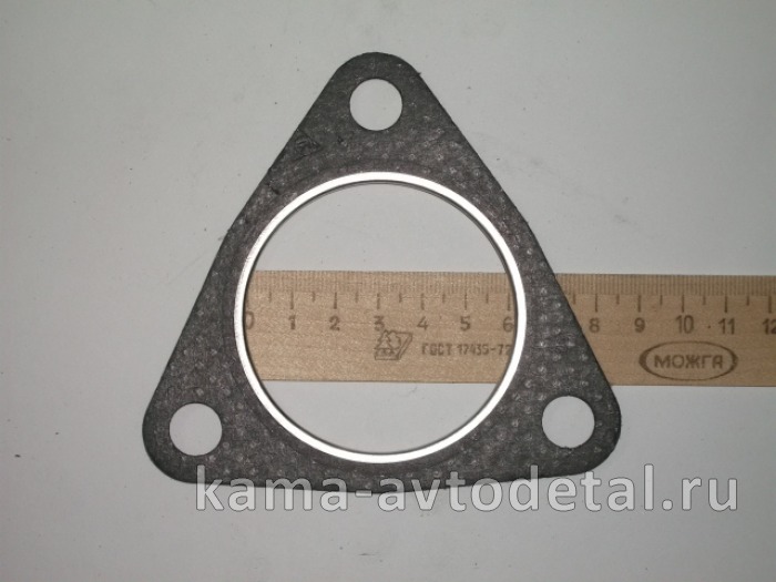 прокладка глушителя МАЗ (приемной трубы, Д60мм) 500-1203002 (металоазбест с кольцом, треугольная) 500-1203002