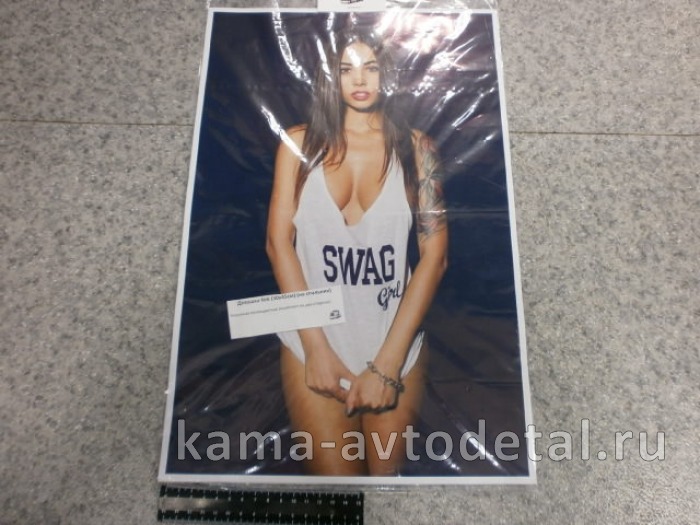 наклейка "ДЕВУШКА" №6 к-т из 2-ух на 2 стороны (30х45 см) полноцветная, на спальник 20017