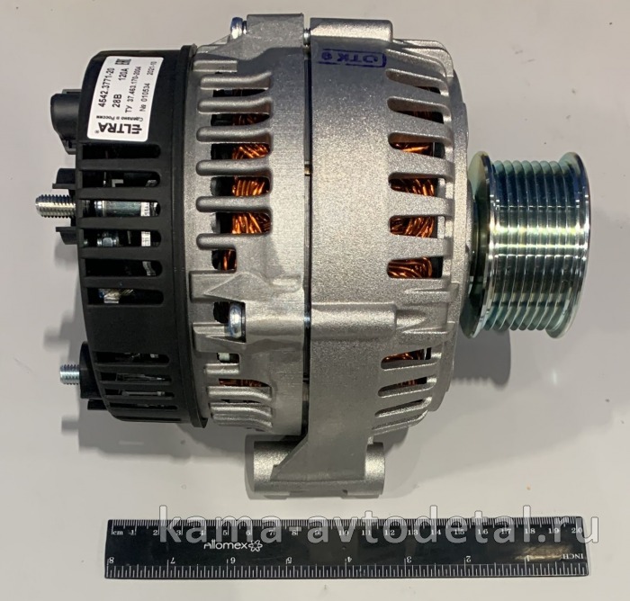 генератор 4542.3771-20 (ан. AAN5961 8-ти руч.шкив, ЕвроФИШКА!!!) 28V-120А "ПРАМОELTRA" ЕВРО4 4542.3771-20