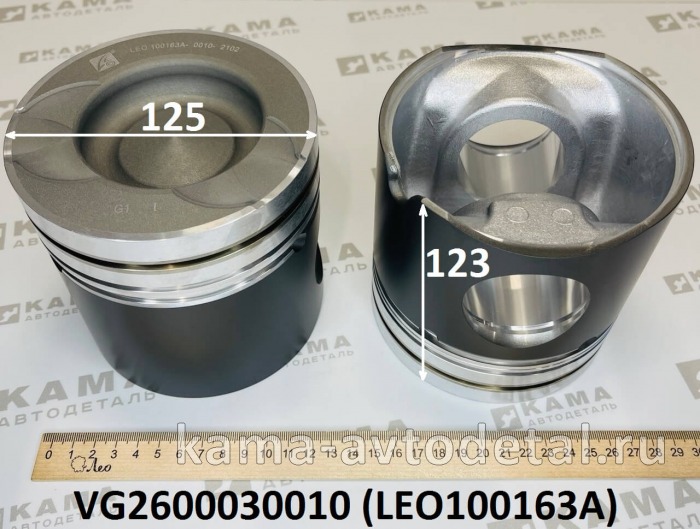 поршень Вичай WD615 (D=125,H=123,E-2,290лс) LEO100163A (VG2600030010) Шакман/Хово LEO100163A /VG2600030010 поршень Вичай WD615 (D=125,H=123,E-2,290лс) LEO100163A (VG2600030010) Шакман/Хово LEO100163A /VG2600030010
