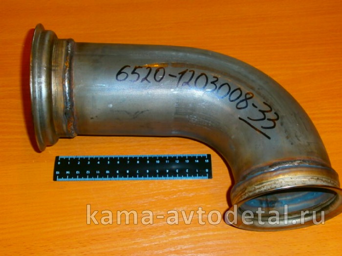труба приемная - УГОЛ от турбины Е-4 "хомуты" (-33 ЗАВОД) 6520-1203008-33* 6520-1203008-33